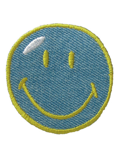 Applications - Kids and Hits - iron-on Smiley Jeans approx. 5.0x5.0 cm colored