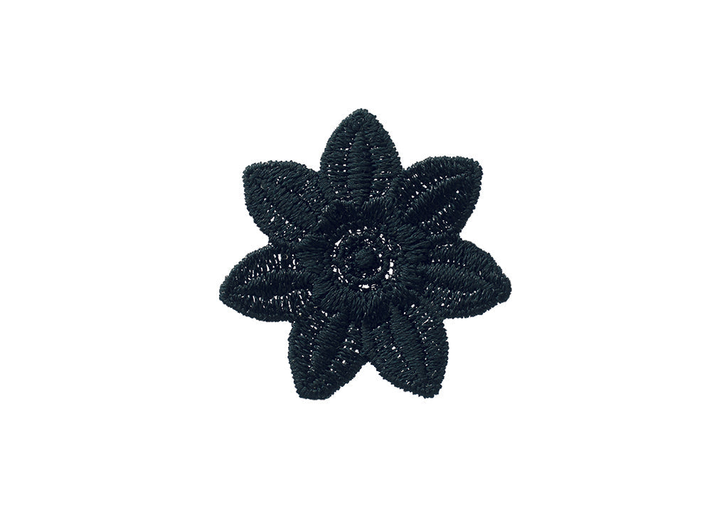 Appliques - Kids and Hits - iron-on flower approx. 3.0x3.0 cm black