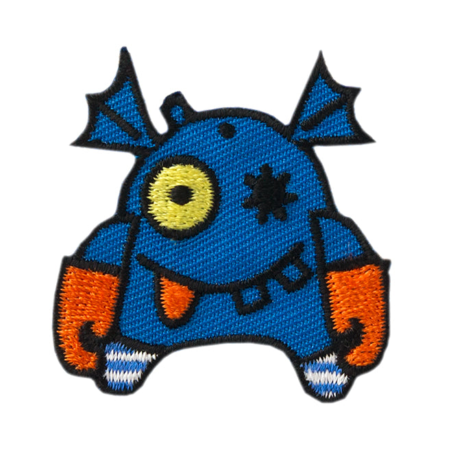 Appliques - Kids and Hits - iron-on monster approx. 3.0x4.0 cm blue/orange