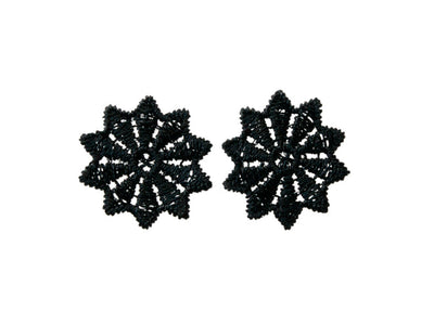 Applications - Kids and Hits - iron-on 2 crochet stars approx. 2.0x2.0 cm black 2 pieces