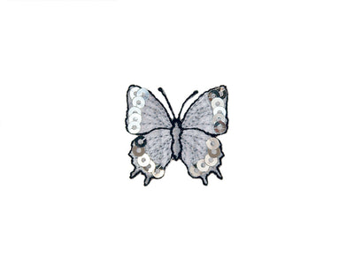 Applications - Fashion and Home - iron-on butterfly approx. 2.0 x 3.0 cm silver