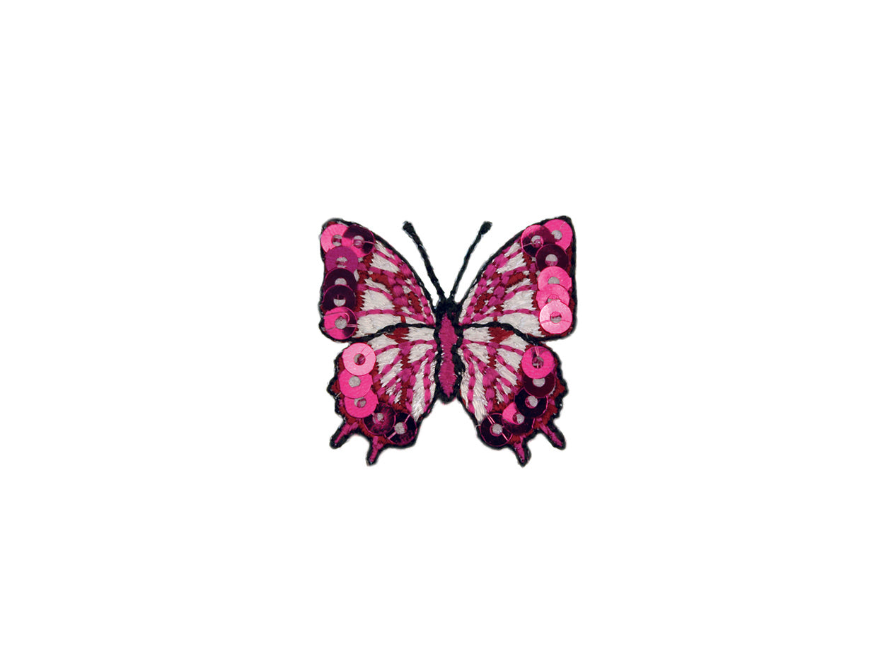 Applications - Fashion and Home - iron-on butterfly approx. 2.0x3.0 cm pink