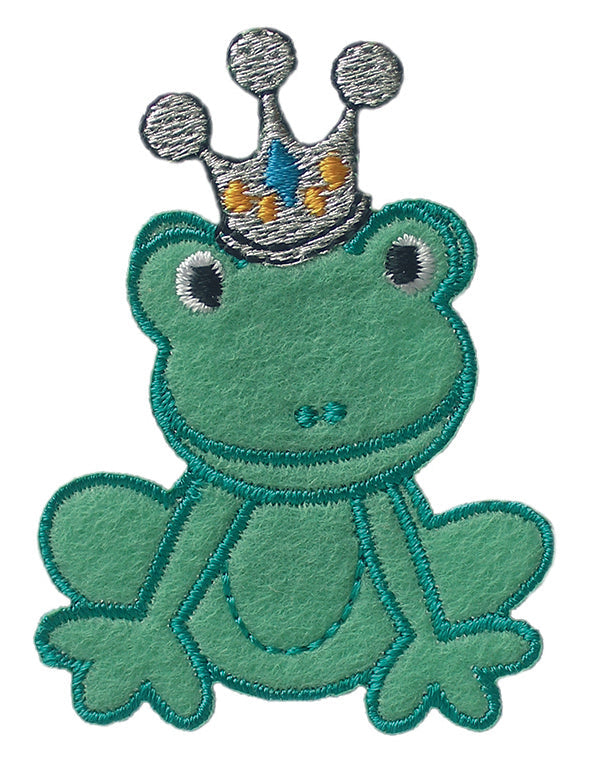 Applications - Kids and Hits - iron-on frog with crown approx. 4.0x6.0 cm colored