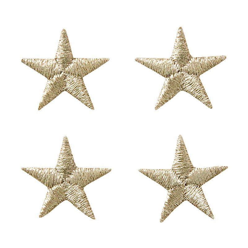 Applications - Fashion and Home - iron-on stars approx. 1.7 cm silver 4 pieces