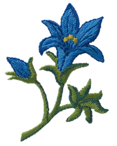 Applications - traditional costume motifs - iron-on Gentian approx. 4.0x5.0 cm colored