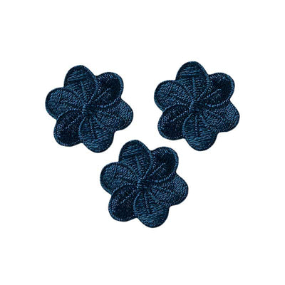 Applikationen - Fashion and Home - aufbügelbar Blumen dunkelblau 3x2,3 cm 3 Stück