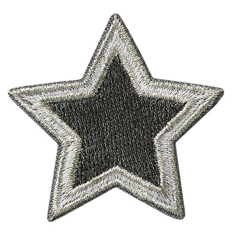 Appliques - Teens and Jeans - iron-on star silver/grey