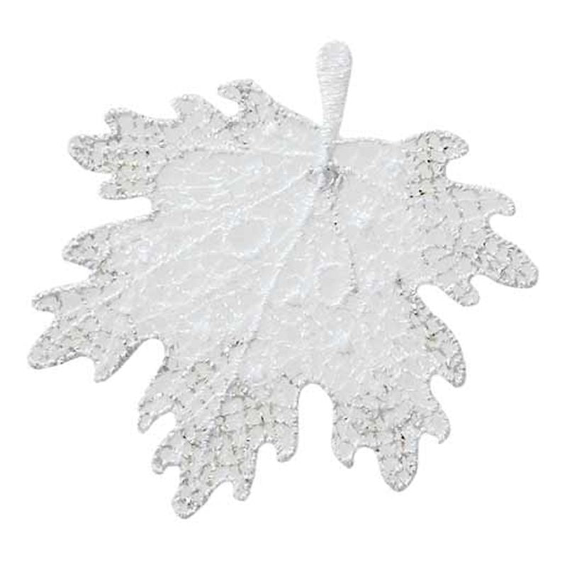 Appliques - Fashion and Home - iron-on lace maple leaf white