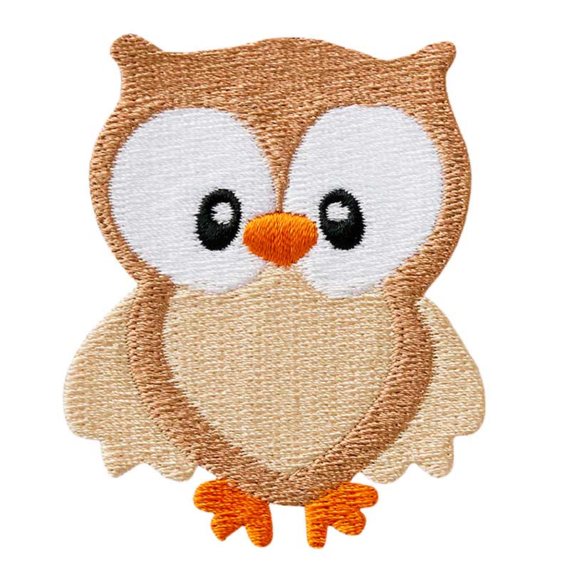 Applique owl, brown large