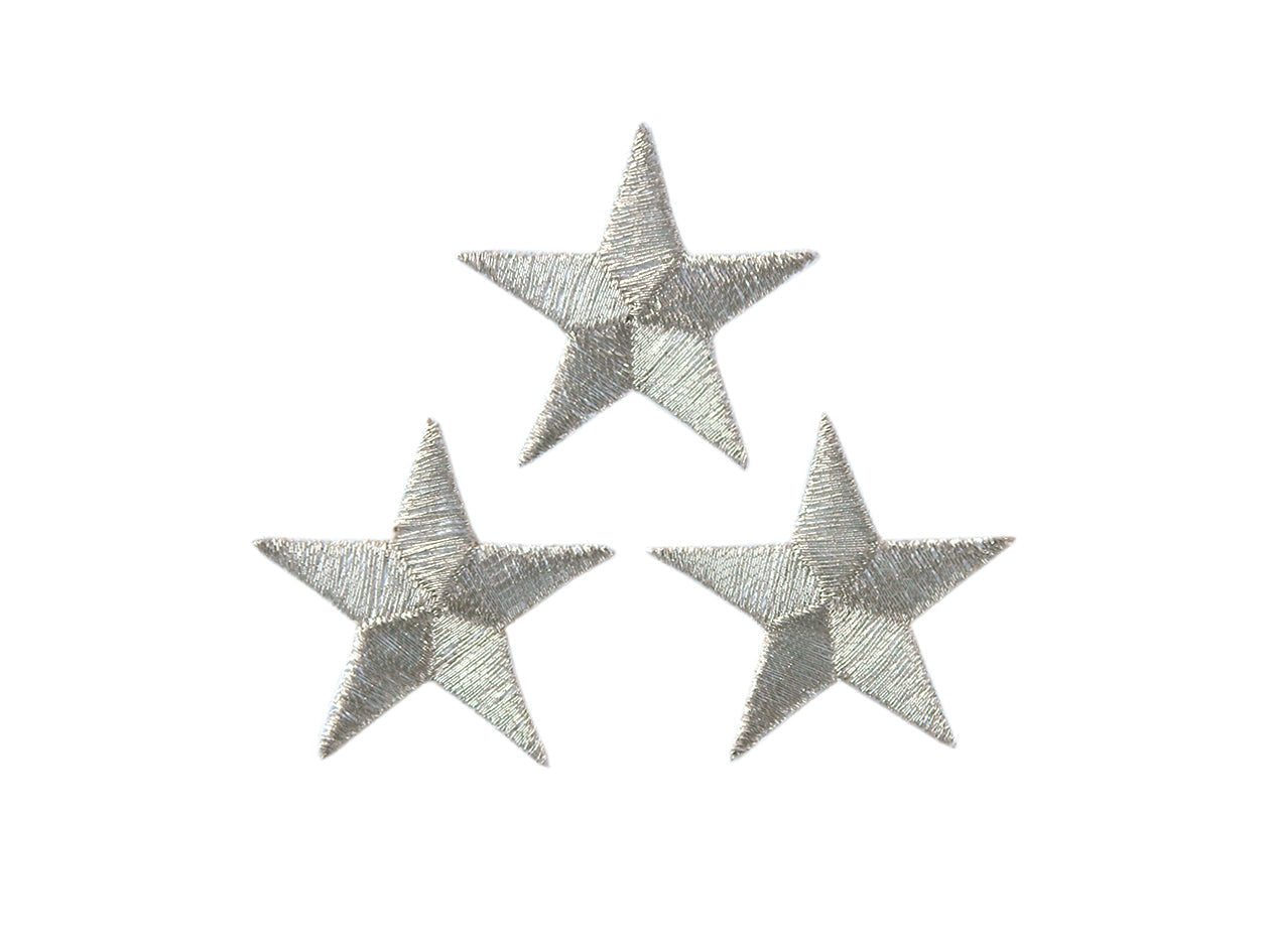 Appliques - Teens and Jeans - iron-on stars approx. 2.5x2.5 cm silver