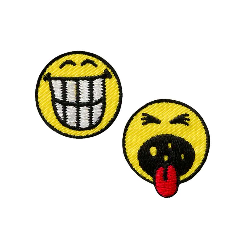 Applications - Kids and Hits - iron-on Smiley(c) ugly 2 pcs. small colored