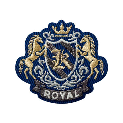 Applikationen - Teens and Jeans - aufbügelbar Wappen Royal Blau/Gold blau/gold 5,1x4,7 cm 1 Stück