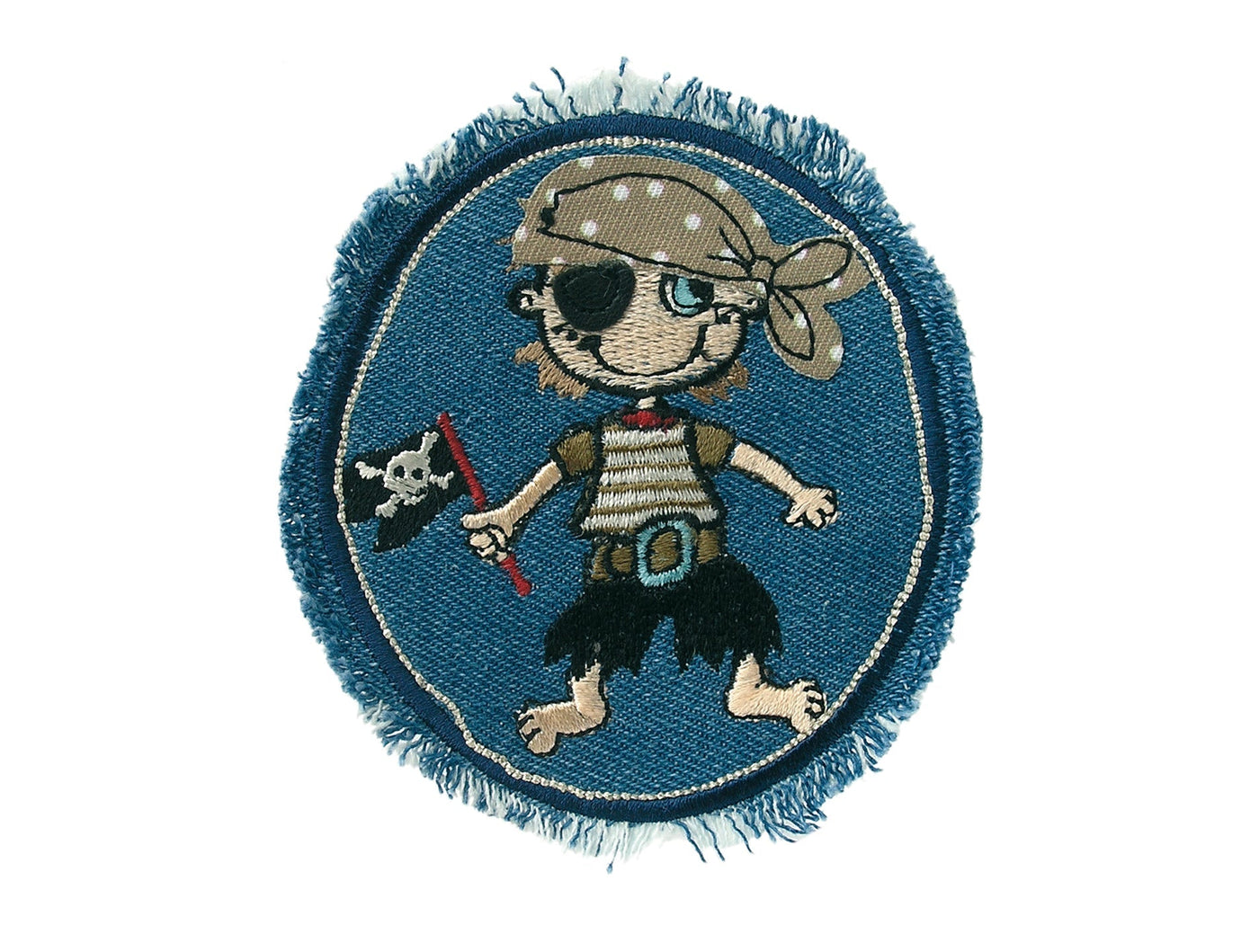 Applications - Kids and Hits - iron-on jeans patch with pirate approx. 7.5x8.5 cm colored