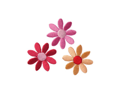 Appliques - Kids and Hits - iron-on colorful flowers assorted approx. 3.5x3.5 cm colored 3 pieces