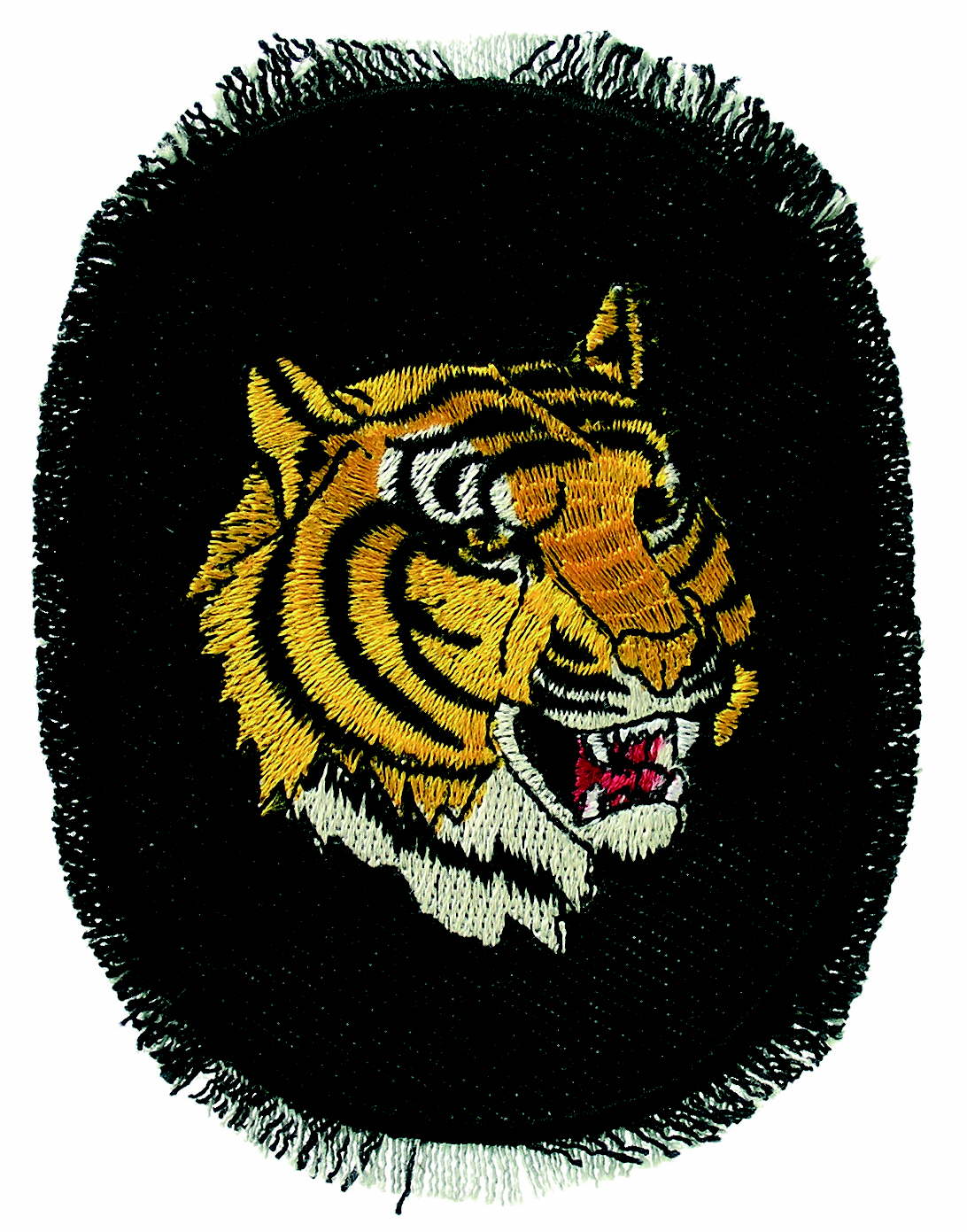 Aufbügel-Flicken Jeansflick Tiger schwarz schwarz 8,2x11 cm 1 Stück