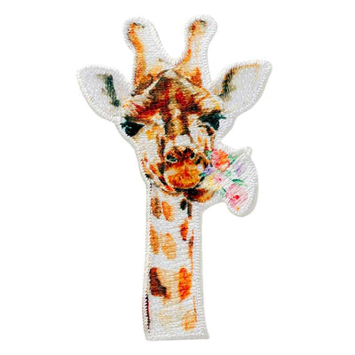 Applikationen - Kids and Hits - aufbügelbar Giraffe mit Blumen farbig 1 St