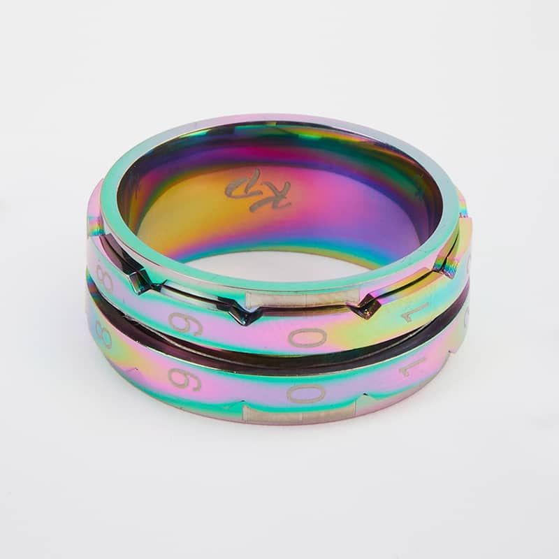 Row Counter Ring Rainbow Size 10 (inner diameter 19.8 mm) Rainbow