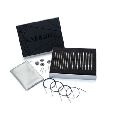 Needle set Deluxe interchangeable needle tips Karbonz Box of Joy, 8 pairs 3.5 - 8.0 mm