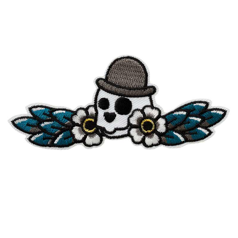 Applique skull with hat