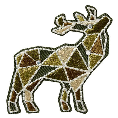 Applications - Fashion and Home - iron-on deer - graphic with rhinestones green tones