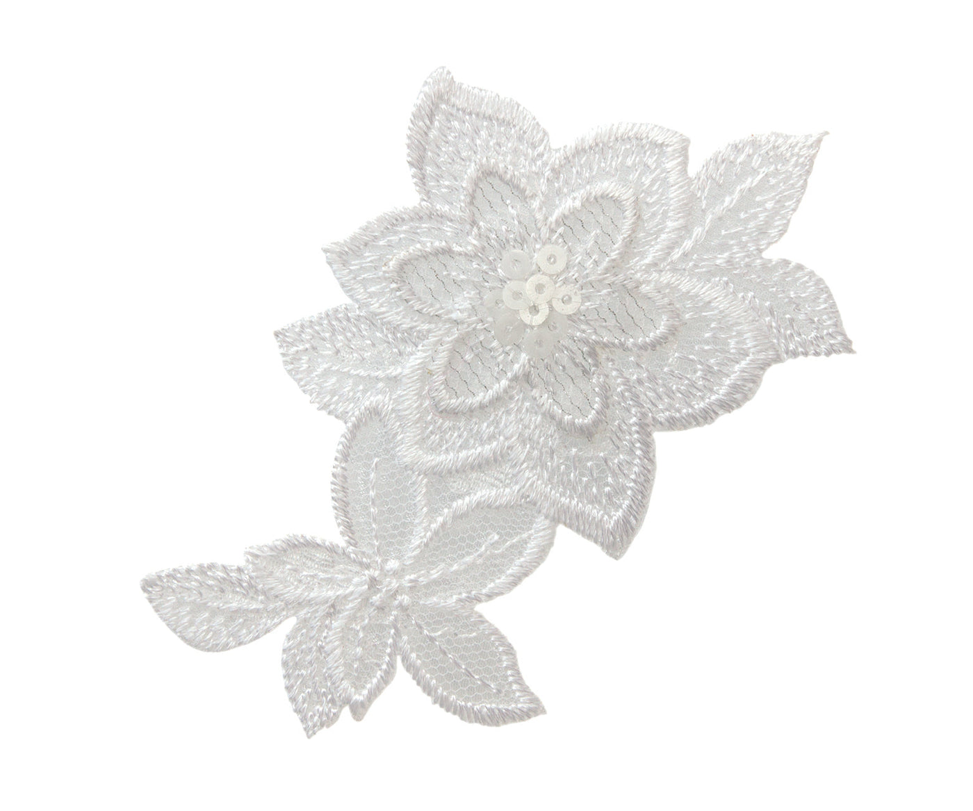 Appliques - Fashion and Home - iron-on flower ornament approx. 5.0x11.0 cm white