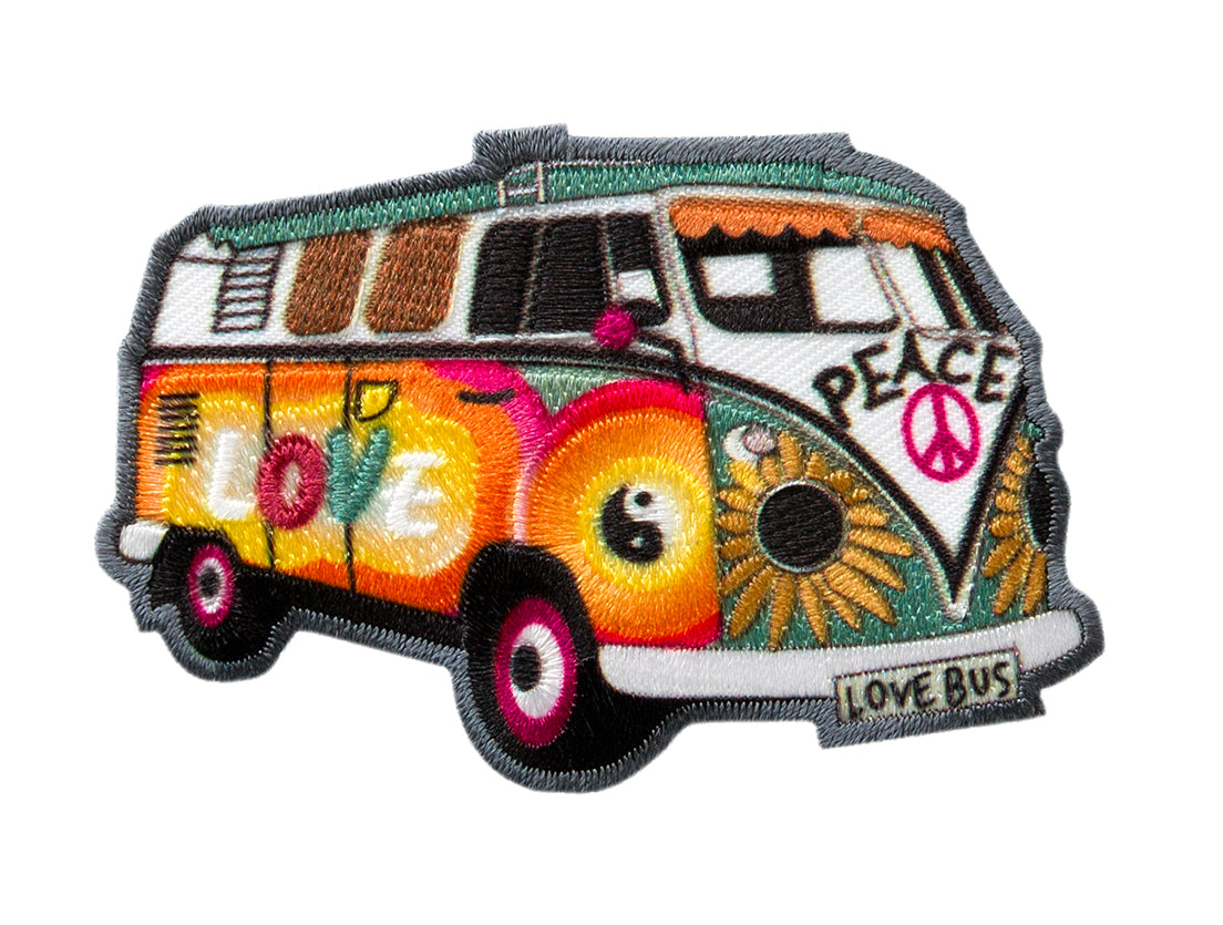 Applikationen - Teens and Jeans - aufbügelbar Hippie Bus ca. 5,5x7,5 cm farbig