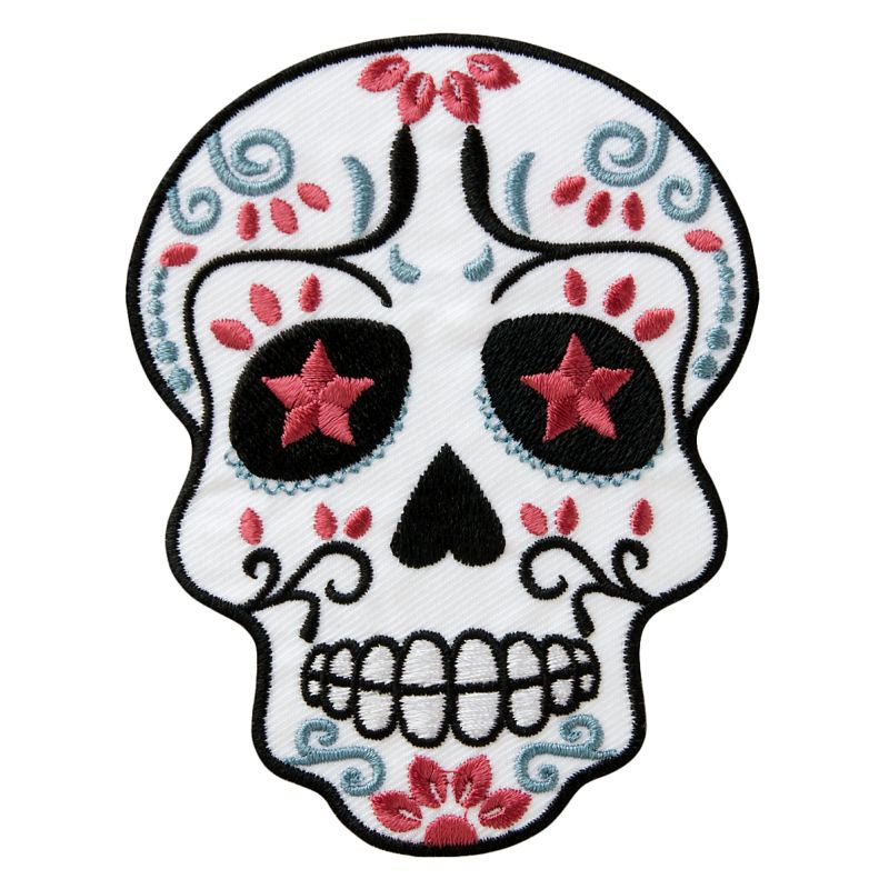 Appliques - Teens and Jeans - iron-on skull pink/white