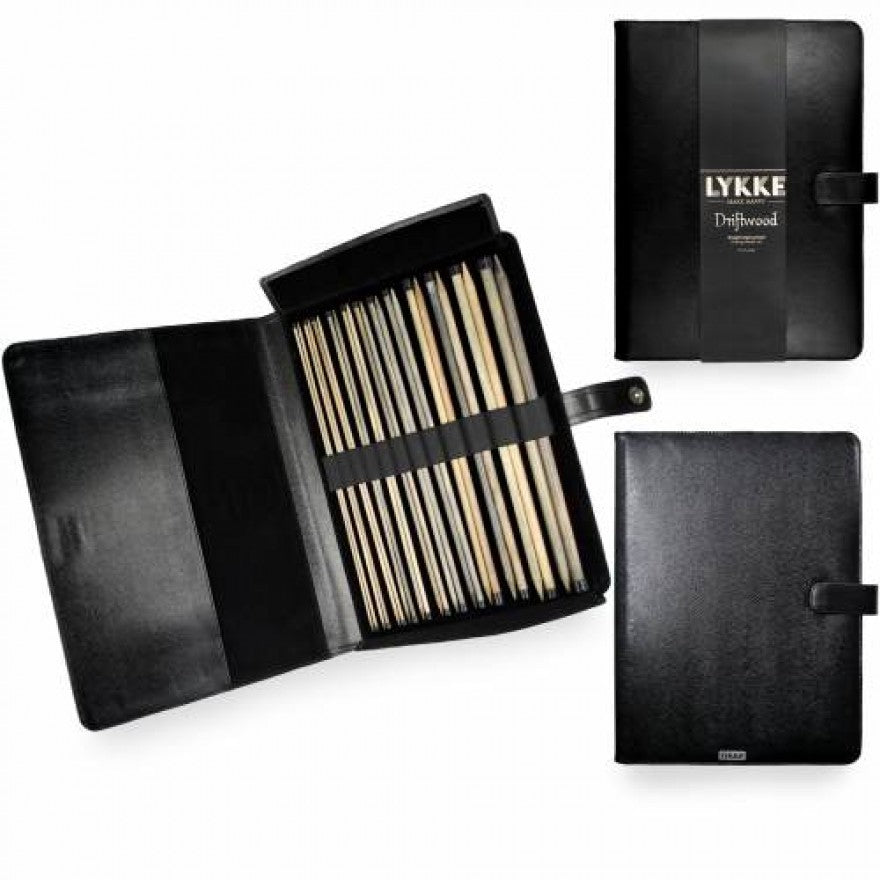 Needle set jacket needles 3.50 mm-12.00 mm 25 cm case imitation leather BLACK