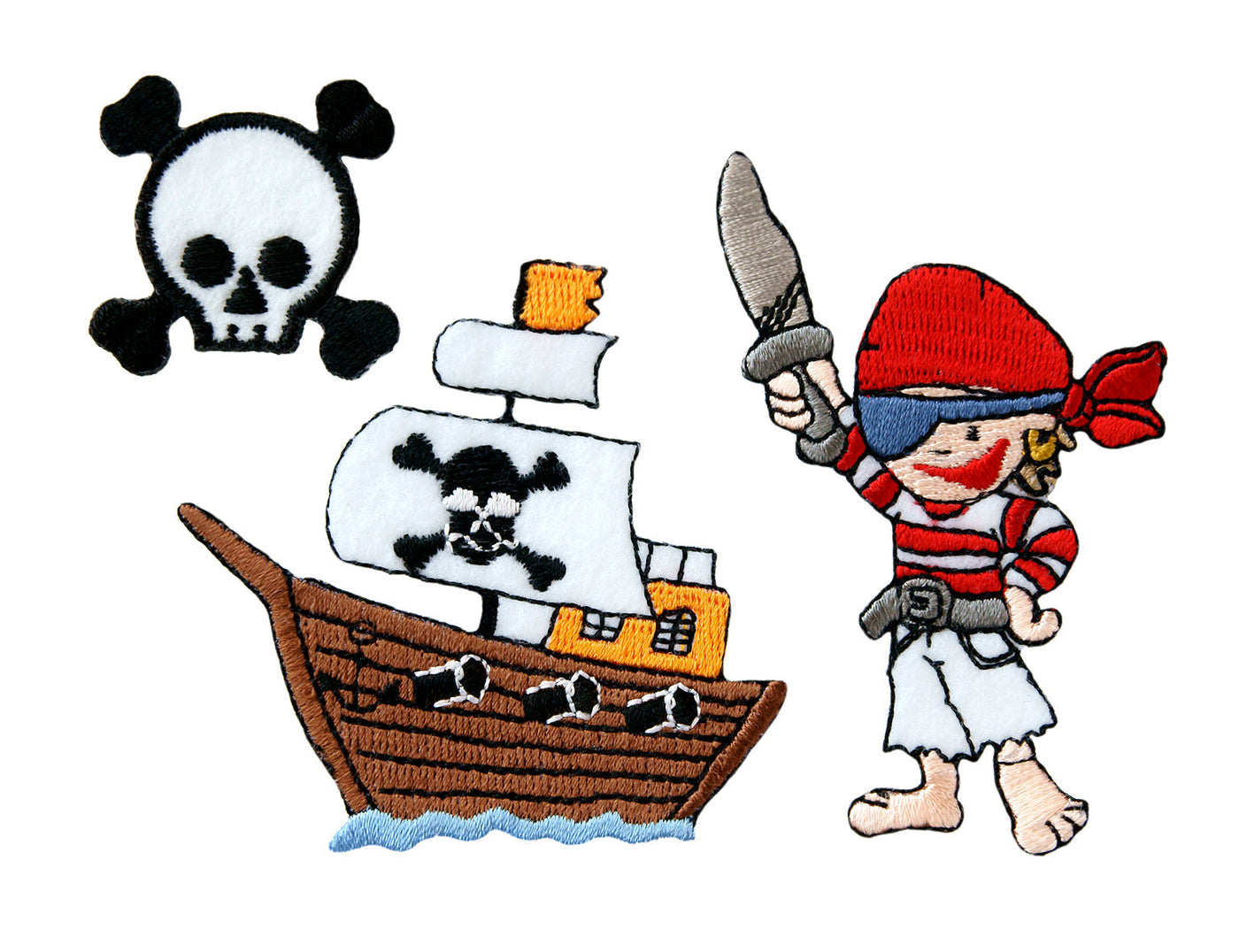 Appliques - Kids and Hits - iron-on Create Pirate approx. 2.0x5.0 cm colored 3 pieces