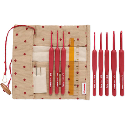 Tulip Etimo crochet hooks with soft grip set red