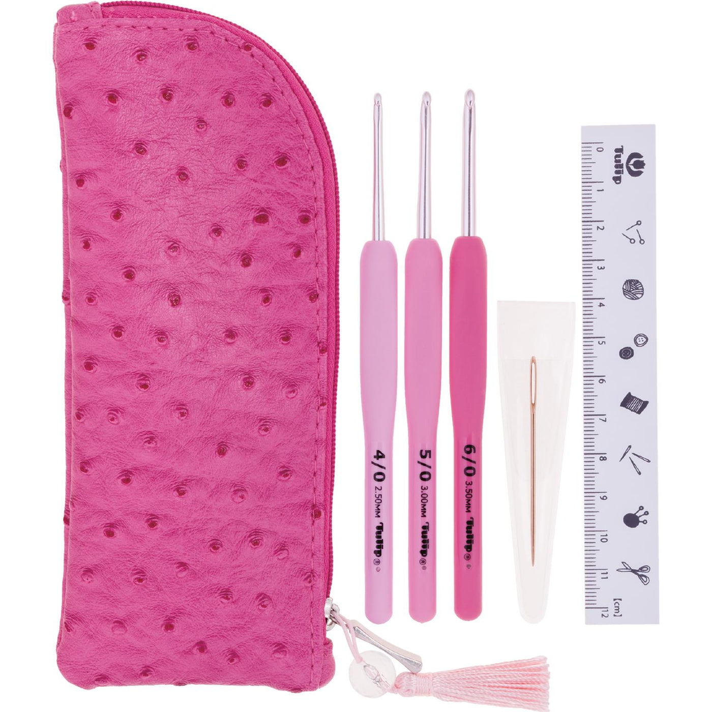 Tulip Etimo crochet hook with soft grip set 3 sizes rose