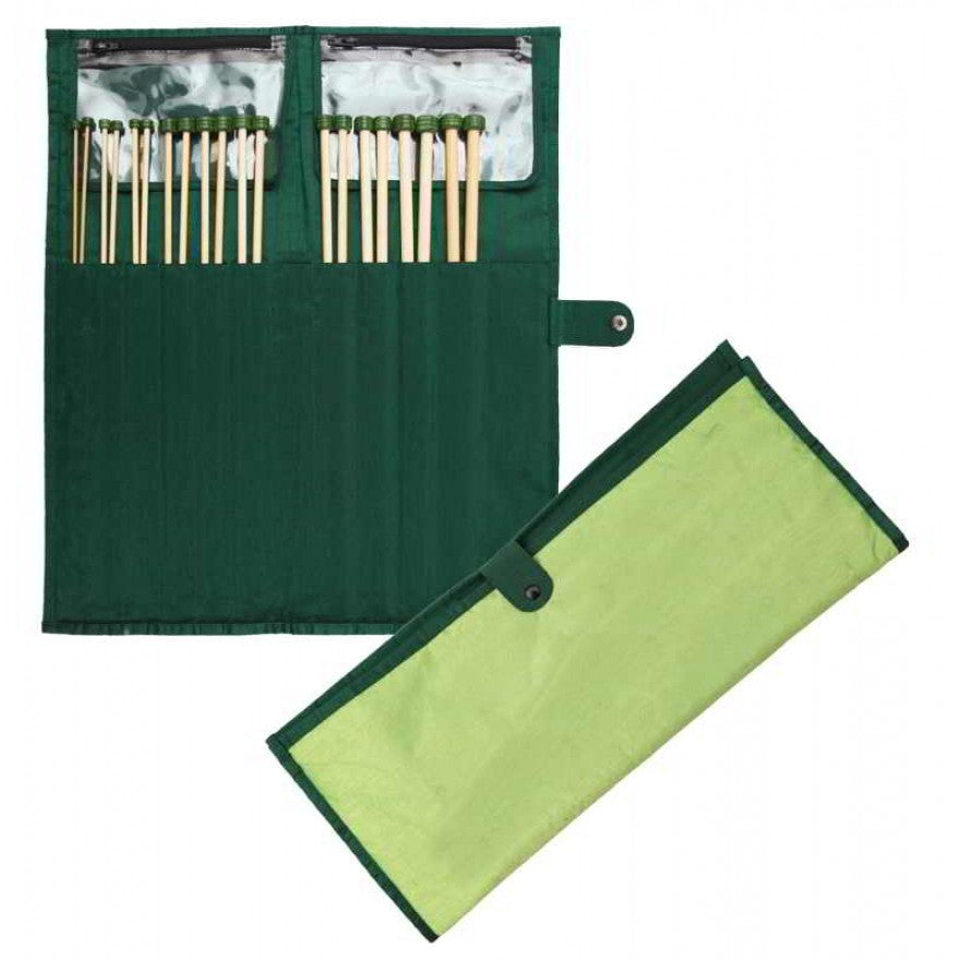 Set of knitting needles bamboo 25 cm in fabric bag 3-10mm 25 cm 10 pairs