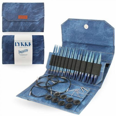 Needle set interchangeable needle tips 3.50 mm-12.00 mm 13 cm case fabric BLUE 