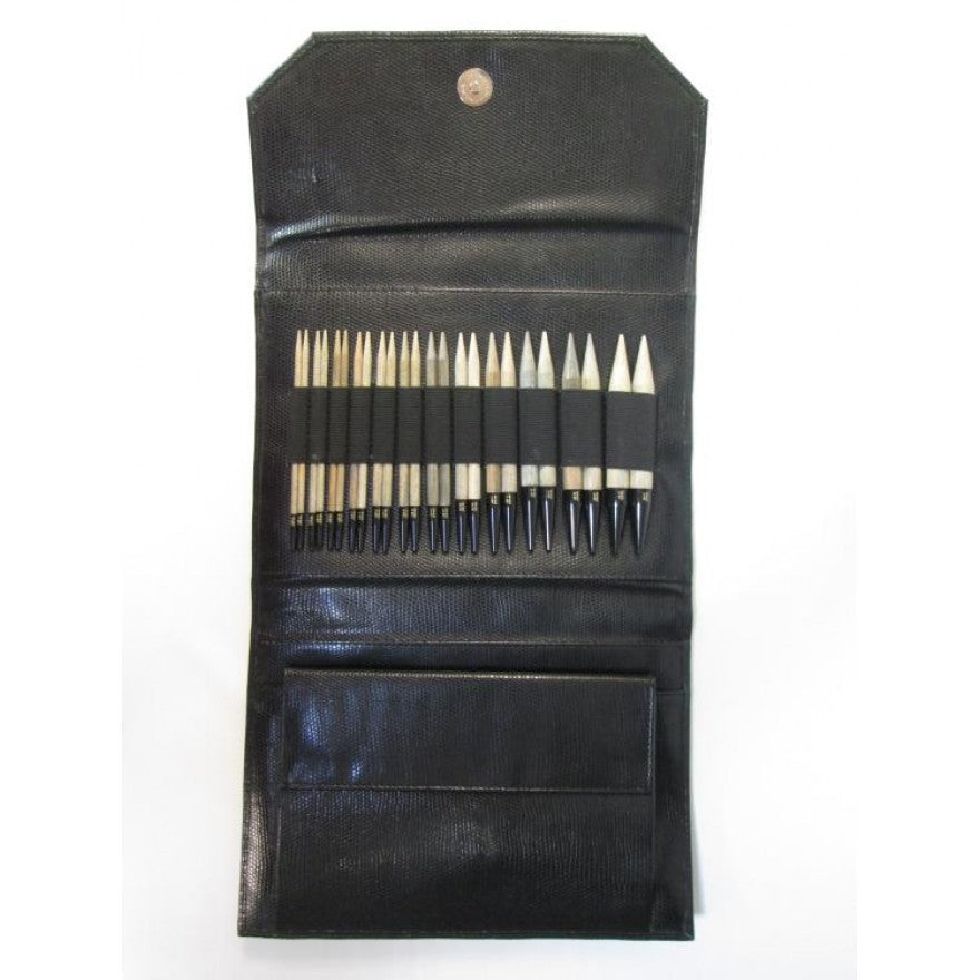 Needle set interchangeable needle tips 3.50 mm-12.00 mm 13 cm case imitation leather BLACK 