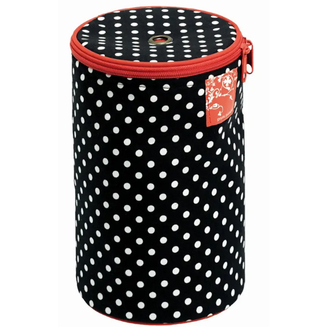 Wool dispenser Polka Dots approx. Ø 14.5x21.5 cm black/white