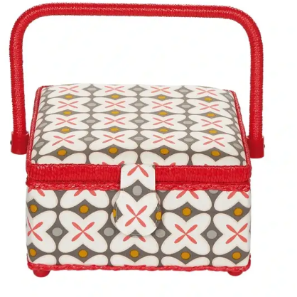 Sewing basket M Retro approx. 19.5x19.5x11 cm