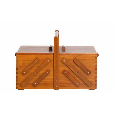 Sewing box wood L 45x28x23 cm dark