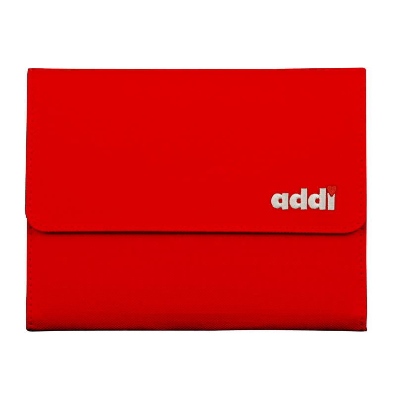 addi-Colours case red crochet hooks with handle KST sorted 