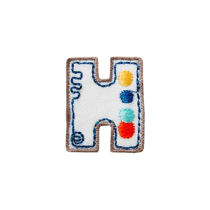 Applications - letter - iron-on letter H approx. 2.5 x 3.5 cm colored 5 pieces