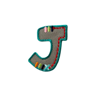 Applications - letter - iron-on letter J approx. 2.0 x 3.5 cm colored 5 pieces