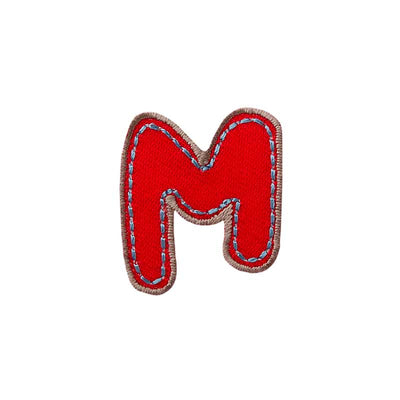 Applications - letter - iron-on letter M approx. 3.0 x 3.5 cm colored 5 pieces