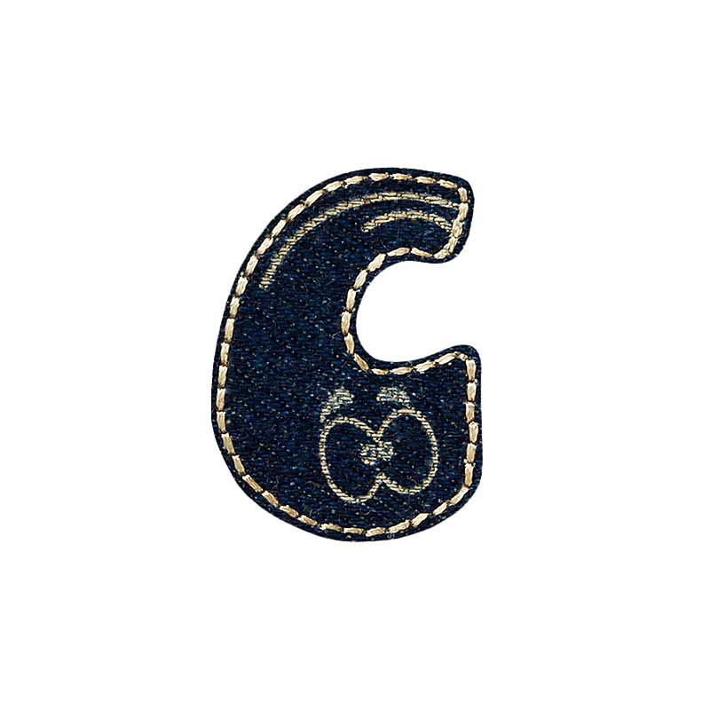 Applications - Letter - iron-on Letter C Jeans 5 pieces