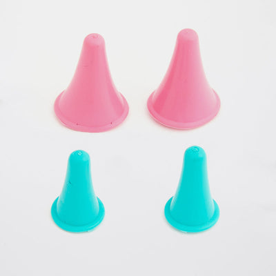 Spitzenschoner 2x blau, 2x pink 4 St