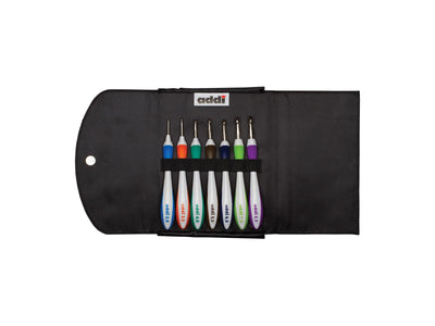 addi-Swing case black crochet hooks ALU 2.00-8.00 mm assorted 16 cm 