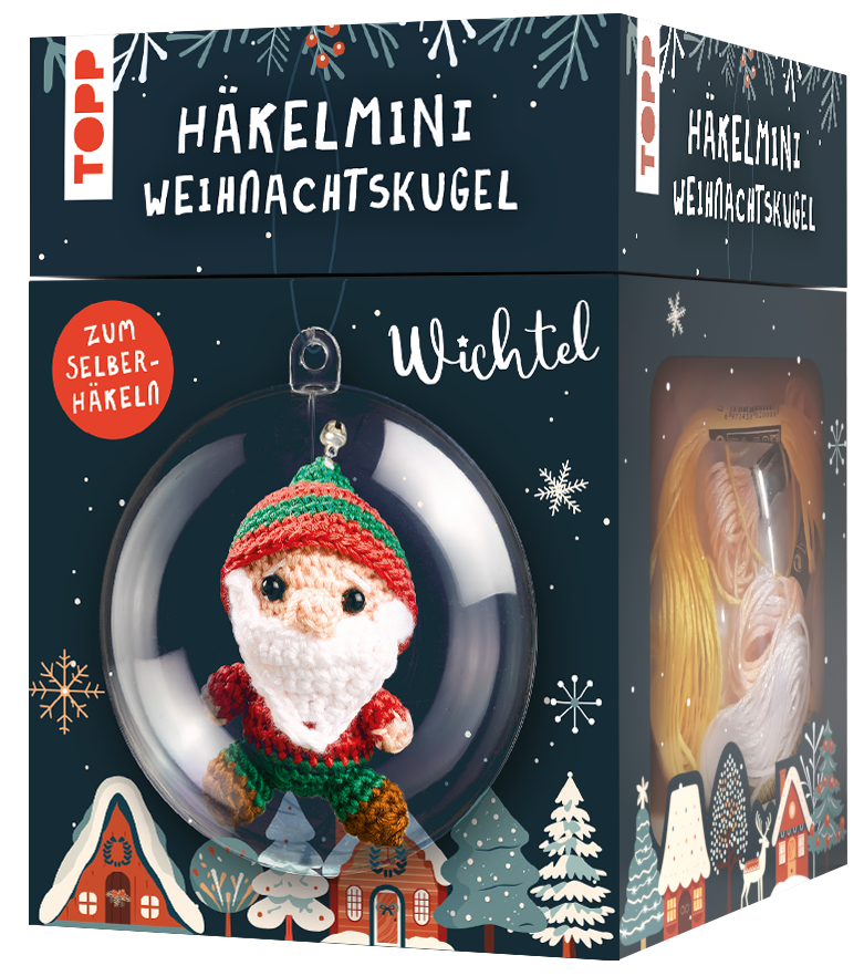 Häkelmini in der Weihnachtskugel - Häkelset