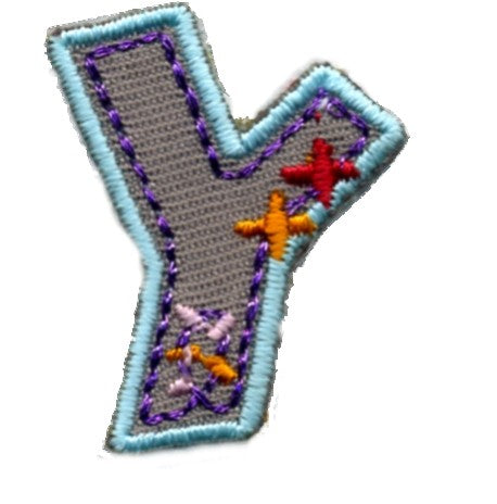 Applications - letter - iron-on letter Y approx. 3.0 x 3.5 cm colored 5 pieces