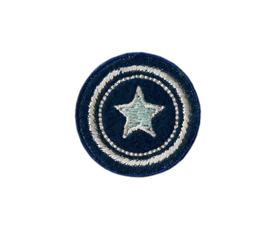 Appliques - Teens and Jeans - iron-on circle with star approx. 3.0x3.0 cm colored