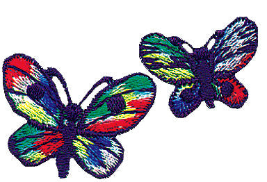 Appliques - Kids and Hits - iron-on colorful butterflies approx. 1.0x1.5 cm colored 2 pieces