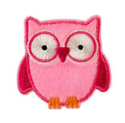 Appliques - Kids and Hits - iron-on owl, small approx. 4.0x4.5 cm pink