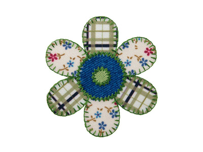 Applications - Kids and Hits - iron-on flower, patchwork approx. 6.5x6.5 cm colored